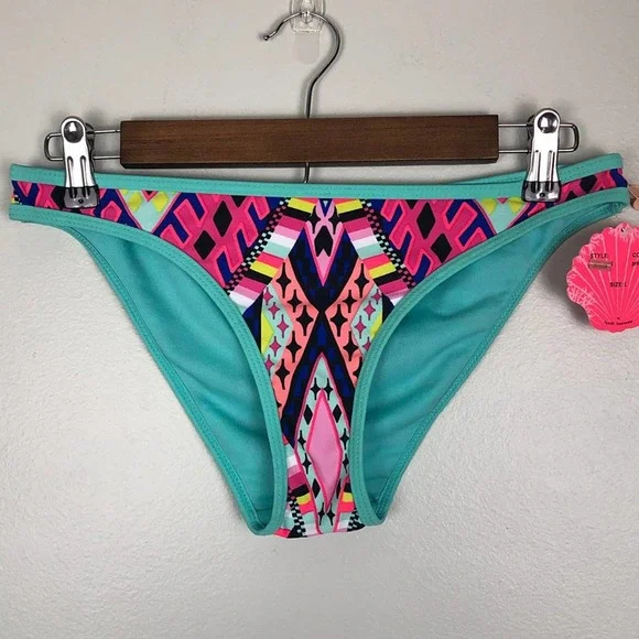 $10 CLEARANCE! Apollo Swim Geometric Print Bikini Bottom - Picture 3 of 7